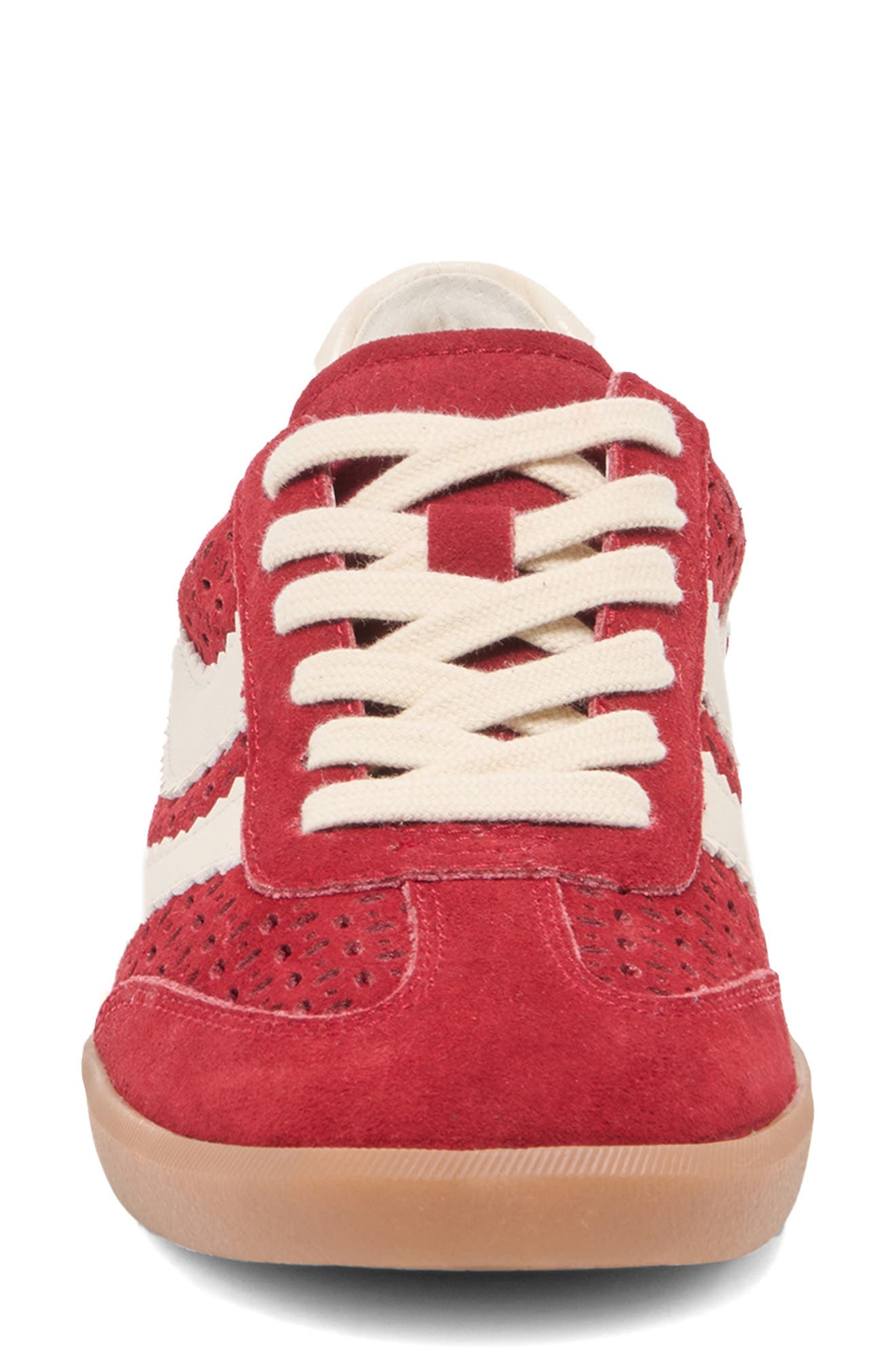 Merit Perforated Sneaker, Alternate, color, CRIMSON SUEDE