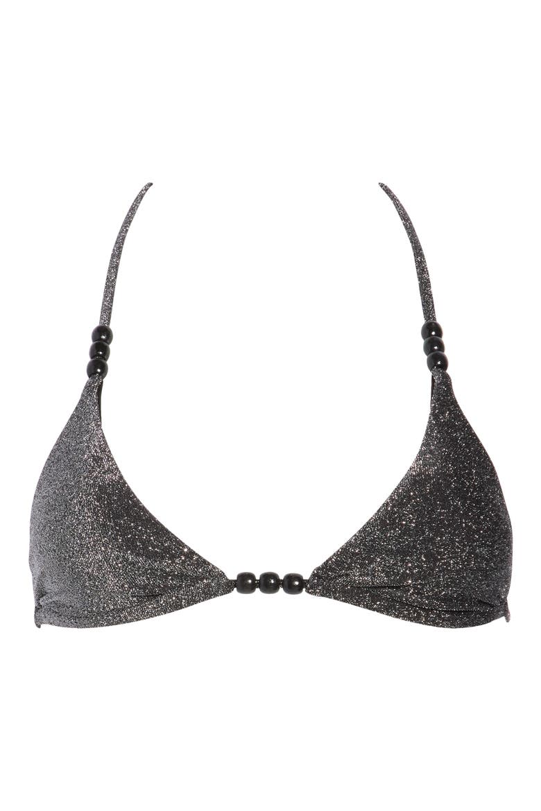 Bali Triangle Bikini Top, Main, color, SPARKLE BLACK