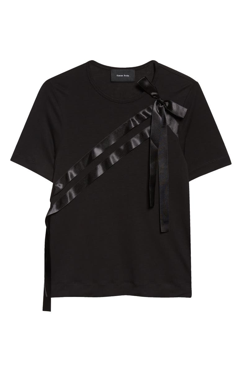 Simone Rocha Bow Sash Easy T-Shirt, Main, color, Black