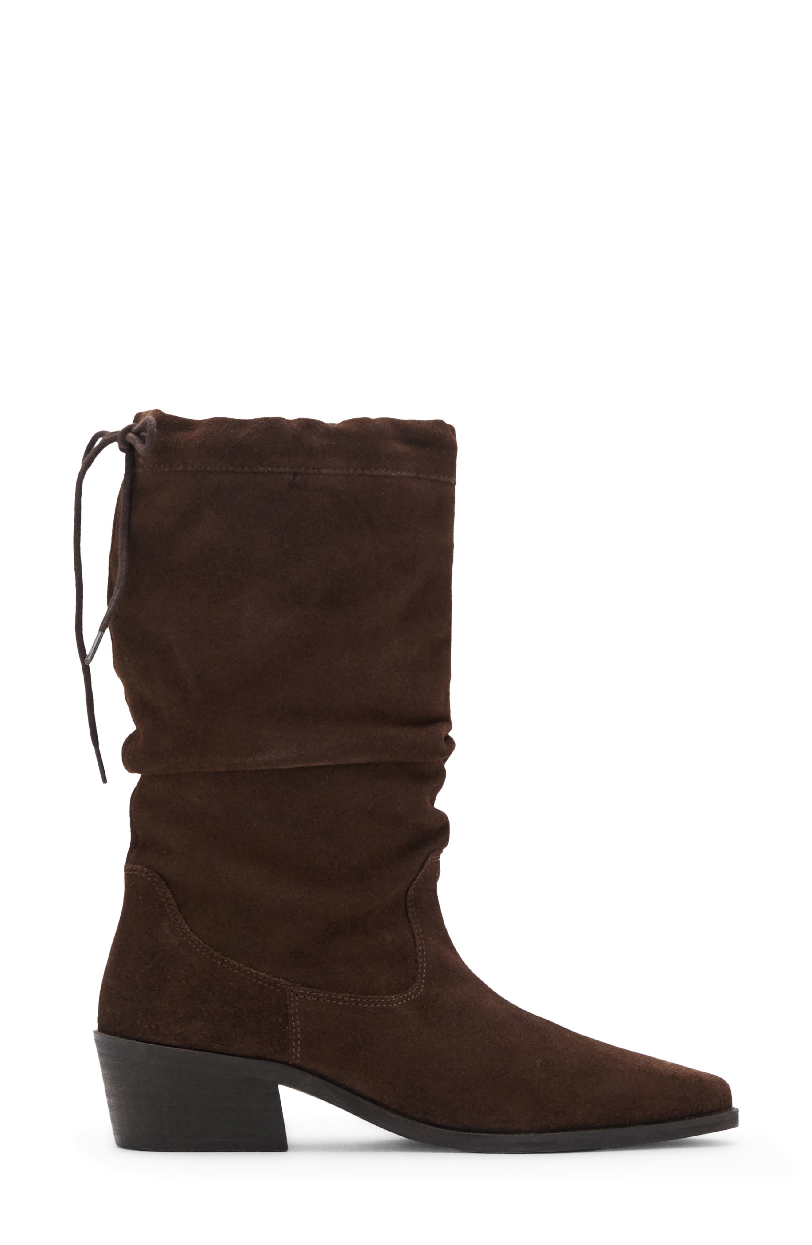 MANGO TEEN Ruched Tall Boot, Alternate, color, Brown