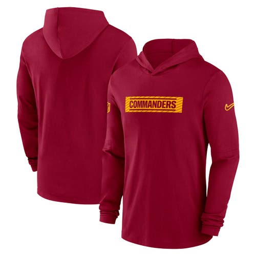 Nike Burgundy Washington Commanders Sideline Hoodie Performance Long Sleeve T-shirt