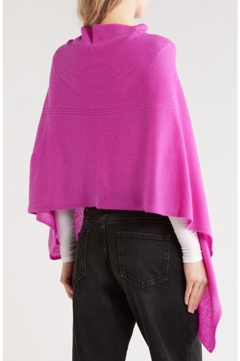Cashmere Bow Poncho, Alternate, color, VERY BERRY