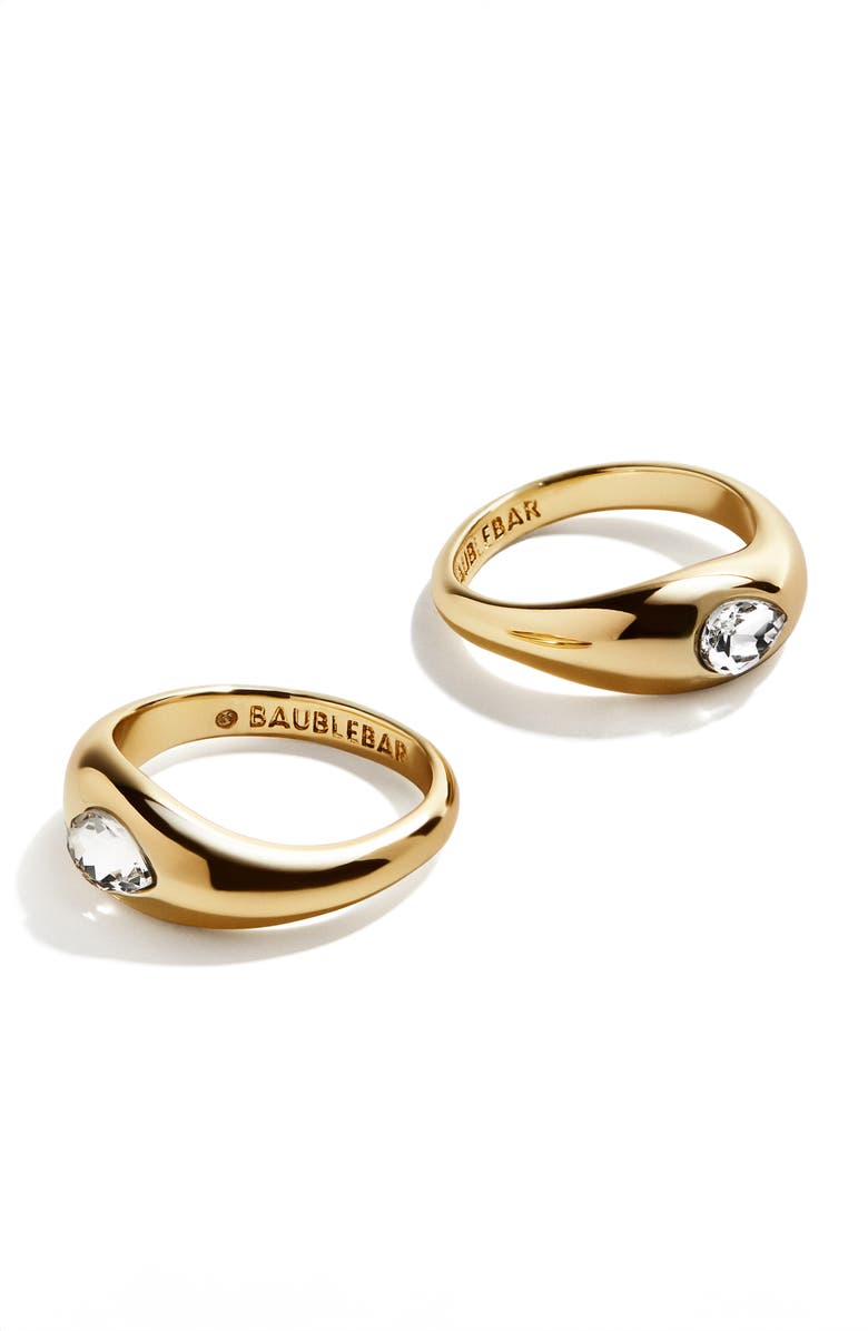 BaubleBar Reba Set of 2 Teardrop Crystal Dome Rings, Alternate, color, 