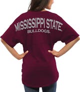 SPIRIT JERSEY Women's Maroon Mississippi State Bulldogs Spirit Jersey Oversized T-Shirt