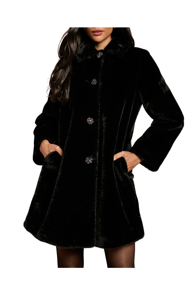 Coast Button Through Occasion Coat, Main, color, Black