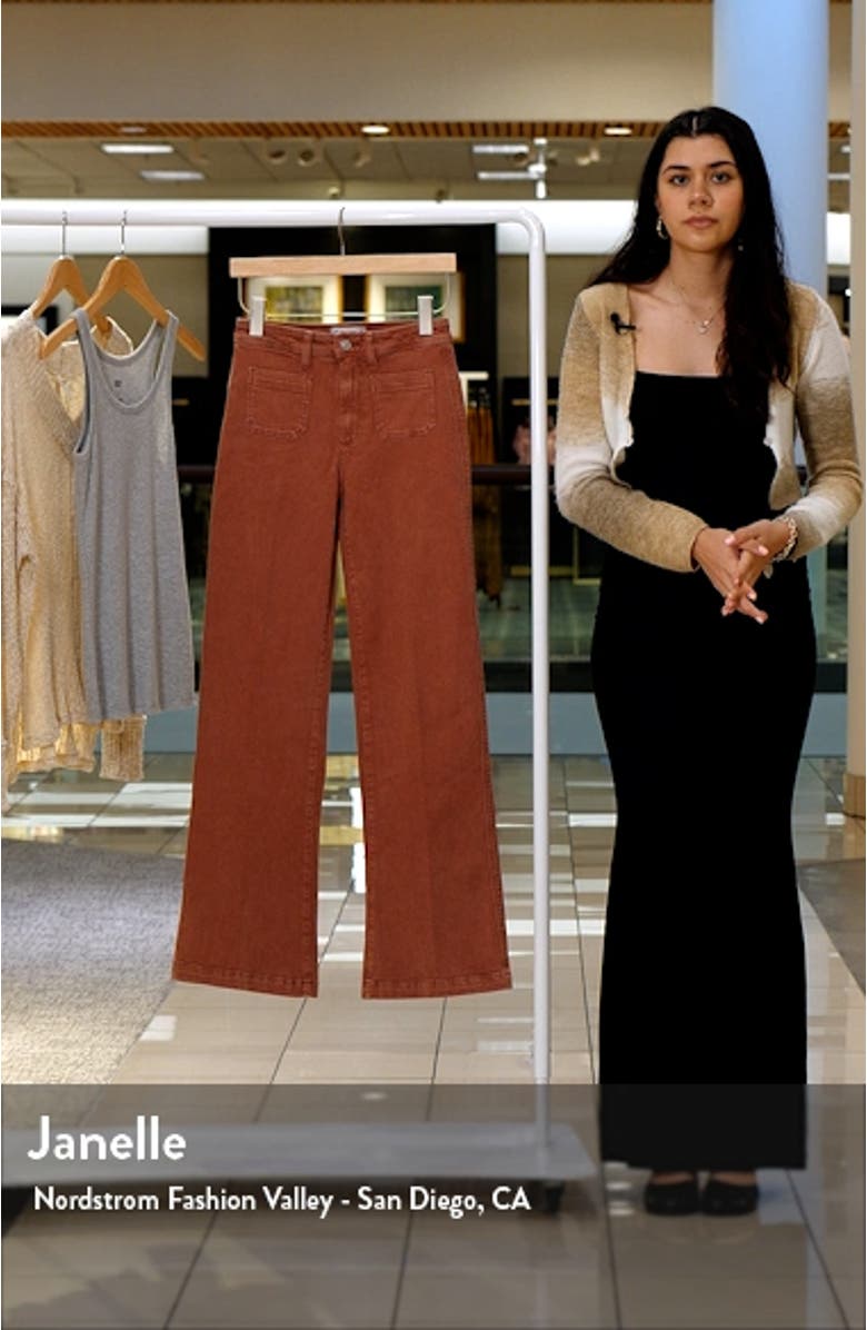 Leenah Patch Pocket Wide Leg Jeans, sales video thumbnail