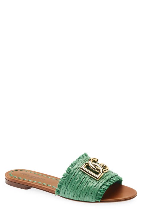 DG Logo Raffia Slide Sandal