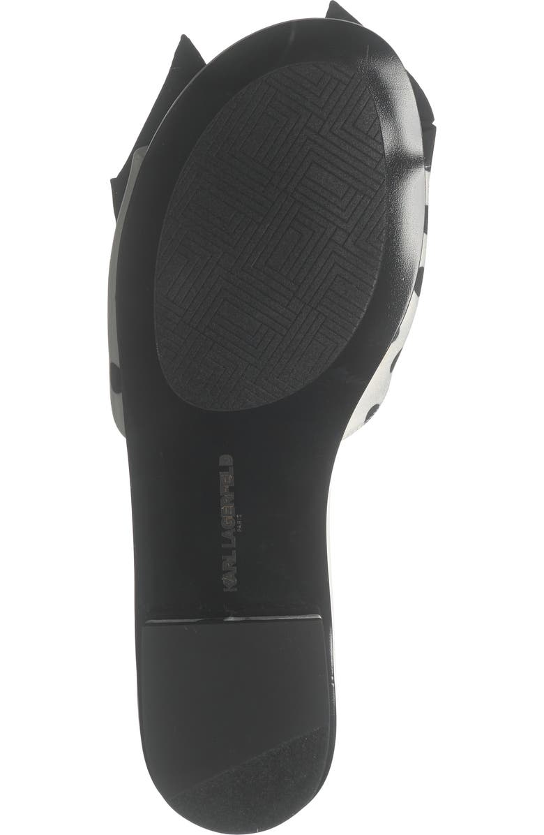 KARL LAGERFELD PARIS Ciaran Bow Slide Sandal, Alternate, color, White/ Black