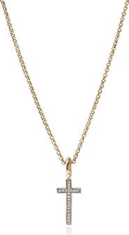 John Hardy JH Essentials Cross Necklace, 14K Gold, Diamonds