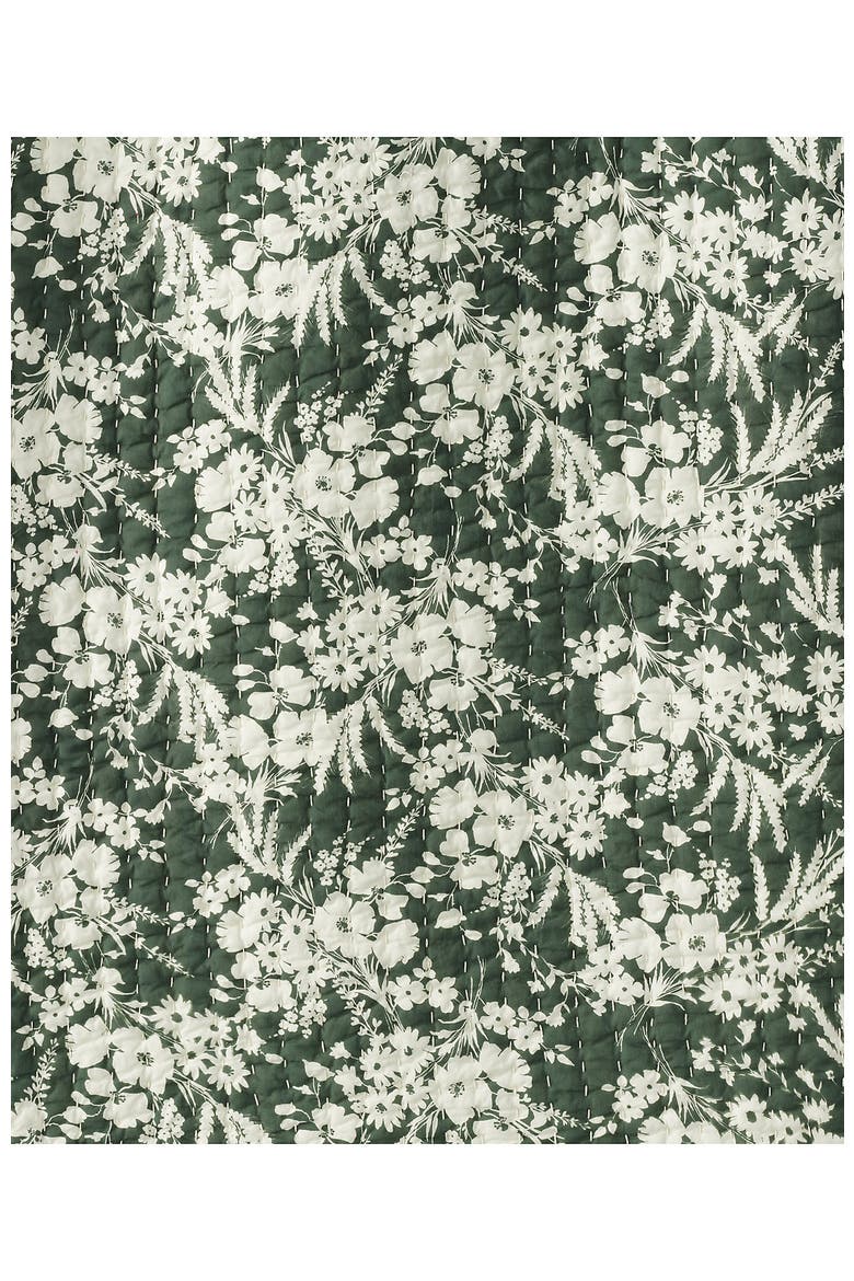 Seed Stitch Quilted Pillow Sham, Alternate, color, Fresh Evergreen Floral