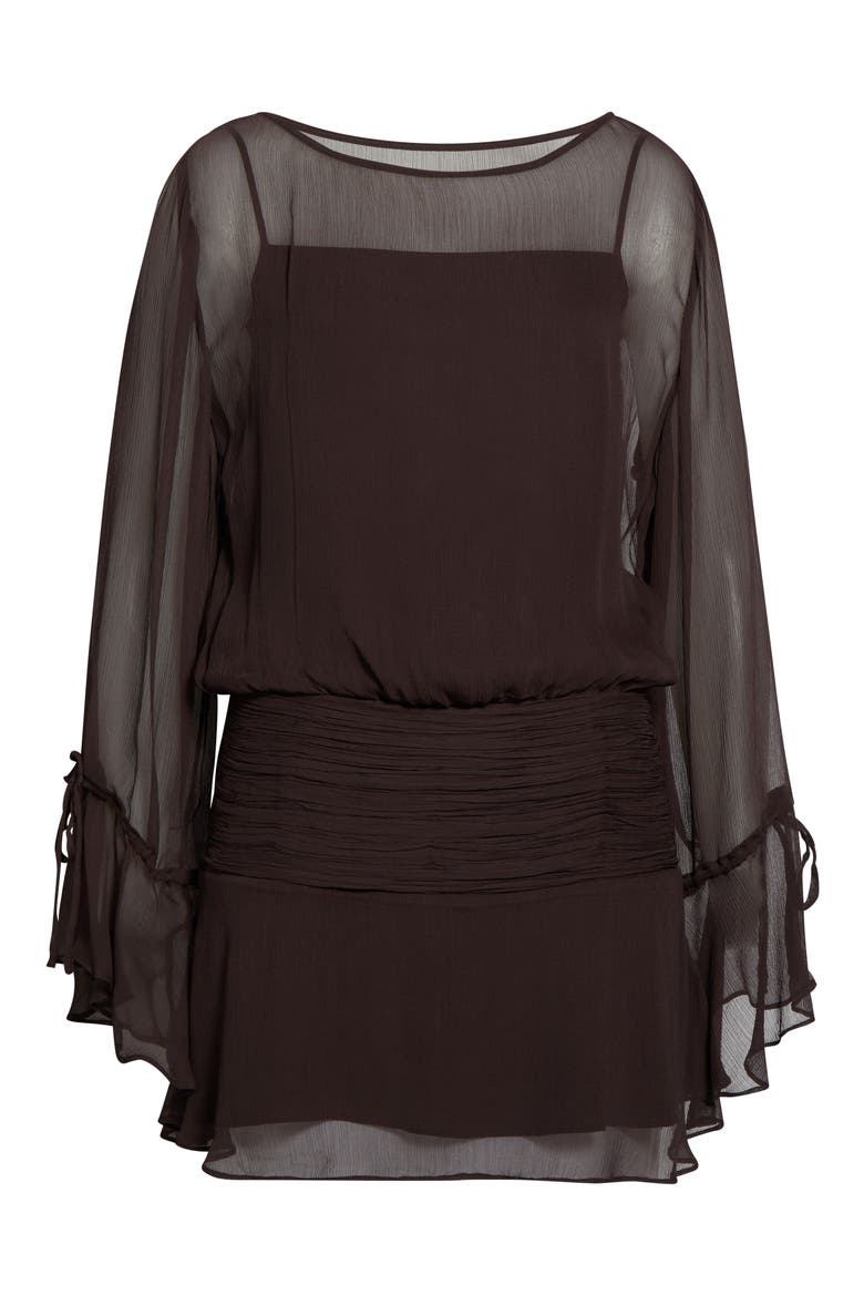 Beatrix Long Sleeve Ruched Waist Dress, Main, color, EARTH