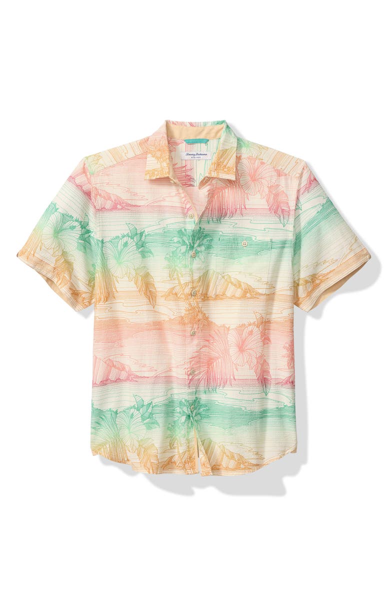 Tommy Bahama Nova Wave Corsica Print Short Sleeve Button-Up Shirt, Main, color, 