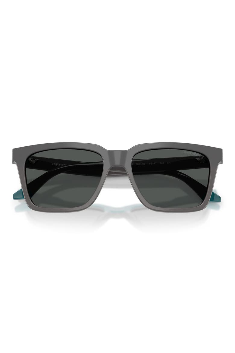 55mm Square Sunglasses, Alternate, color, SHINY OPAL GREY/ BLUE / GREY