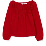 Lands' End Girls Smocked Long Sleeve Knit Shirt