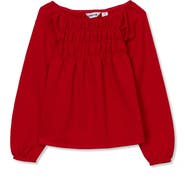 Lands' End Girls Smocked Long Sleeve Knit Shirt