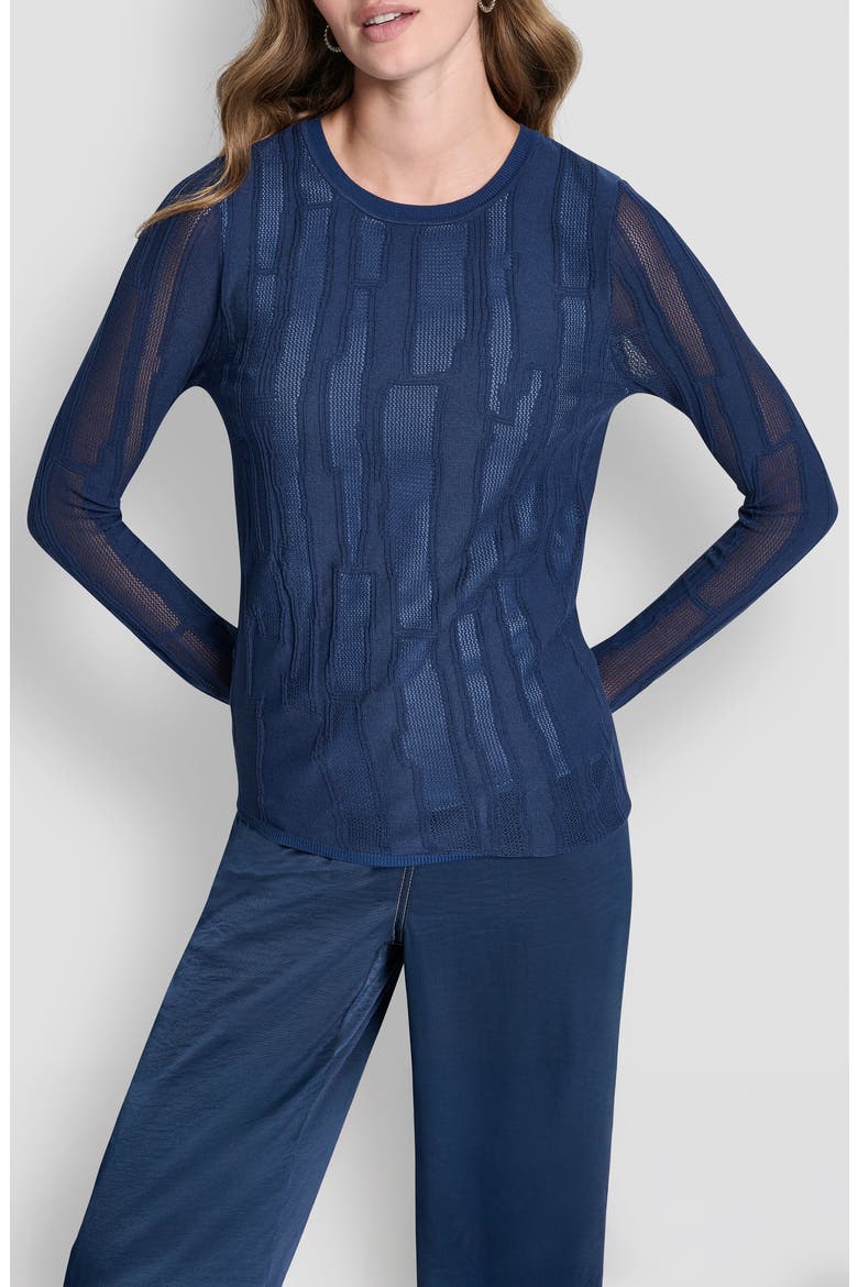 Mix Stitch Top, Main, color, HUDSON BLUE/LIBERTY SKY