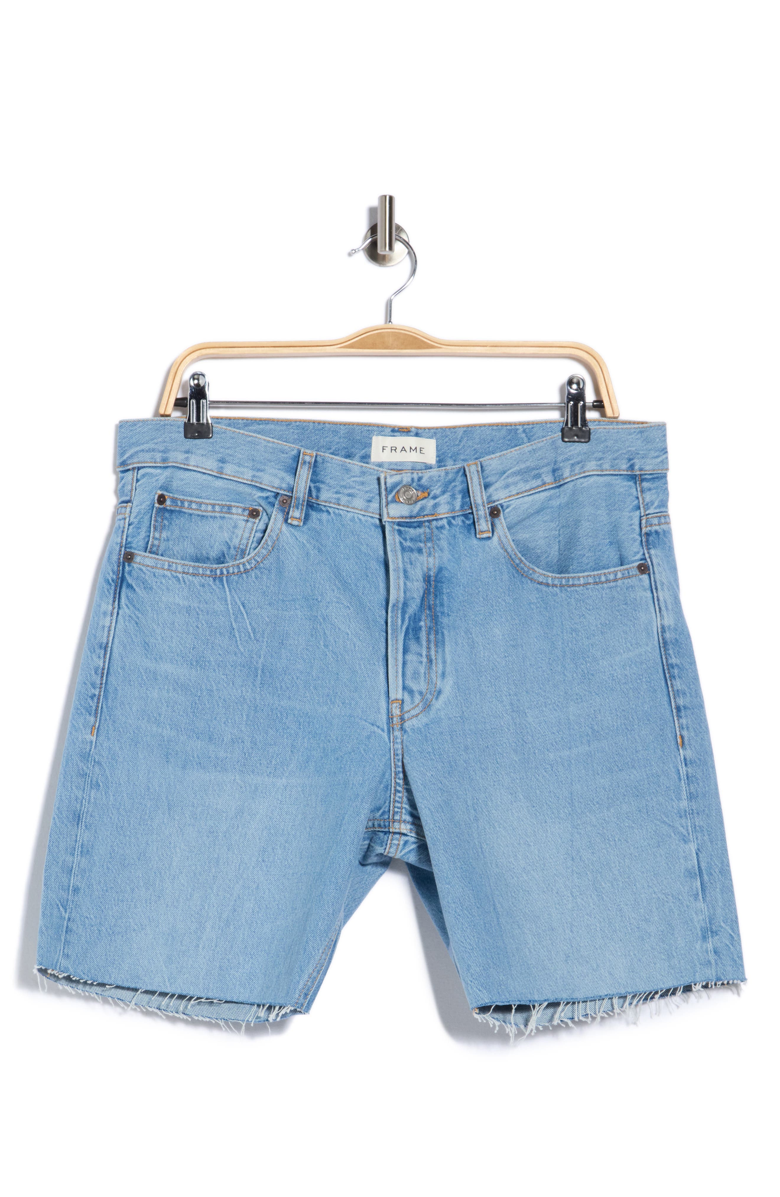The Relaxed Raw Hem Denim Shorts