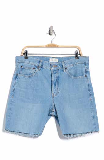 The Relaxed Raw Hem Denim Shorts