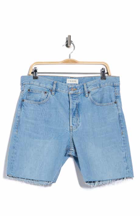 The Relaxed Raw Hem Denim Shorts