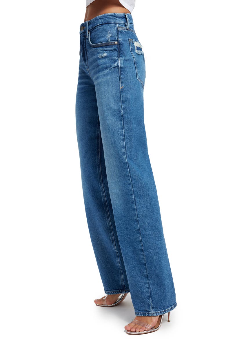 Good American Good '90s High Waist Straight Leg Jeans, Alternate, color,