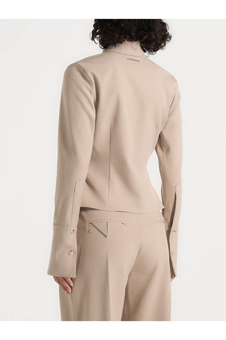 Sonia Tailored Cinch Shirt, Alternate, color, Beige