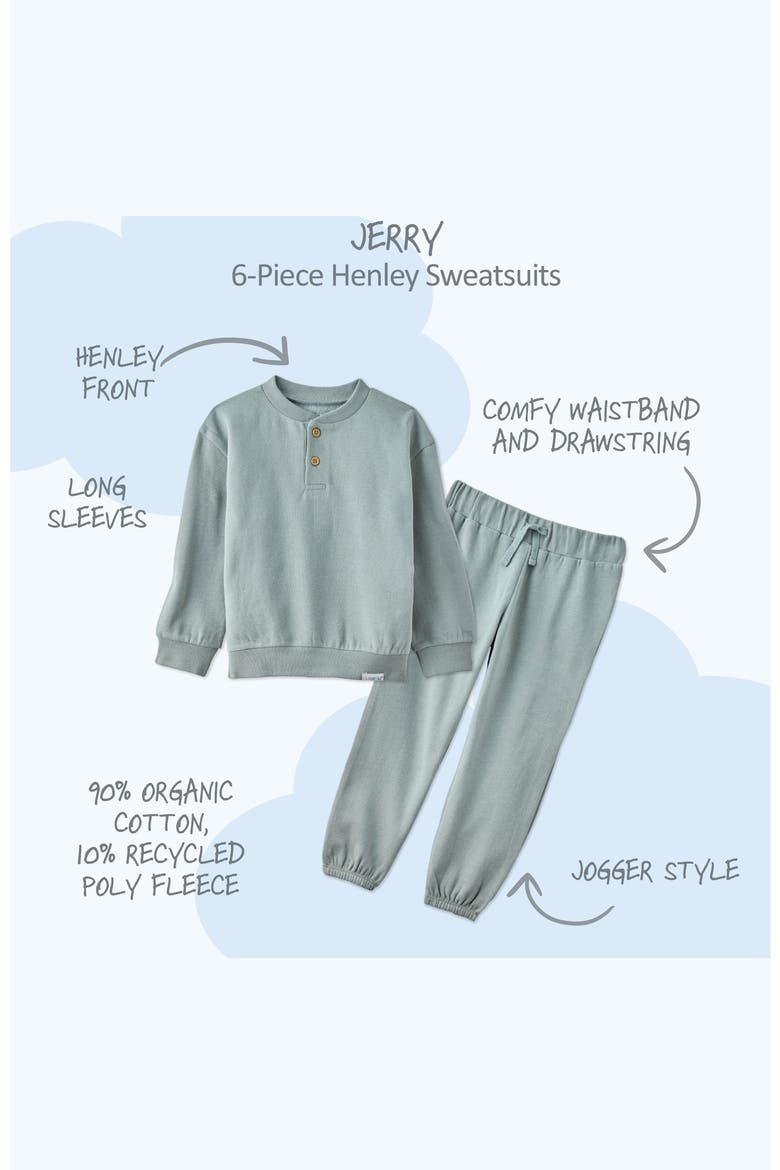 Kids' Jerry Henley Fleece Sweatsuit, Alternate, color, TERRA