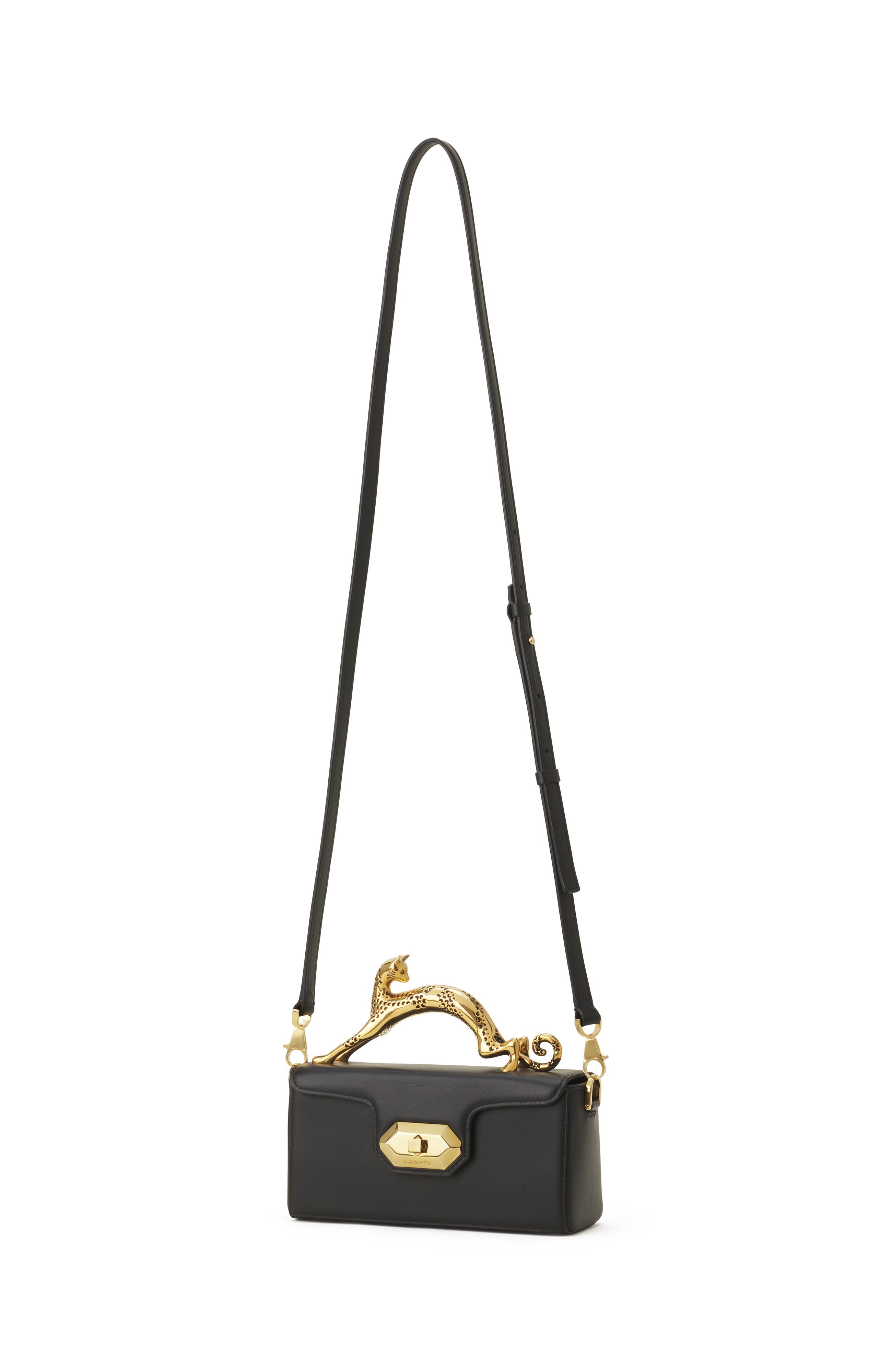 Pencil Cat Nano Bag In Leather, Alternate, color, Black