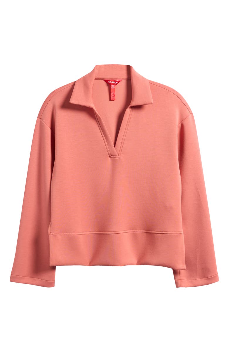 SPANX<sup>®</sup> AirEssentials Scuba Knit Polo Top, Main, color, Clay