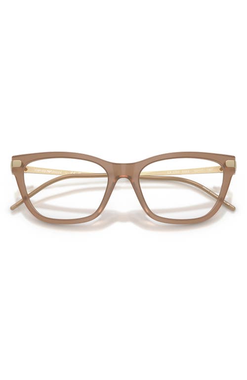 Emporio Armani 54mm Cat Eye Optical Glasses In Brown