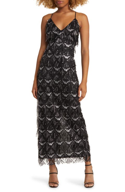 Marvelous Moment Sequin Fringe Gown