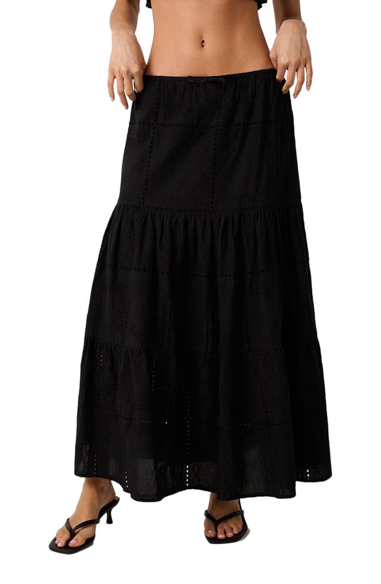 WeWoreWhat Midi Pull On Skirt, Alternate, color, Black Multi