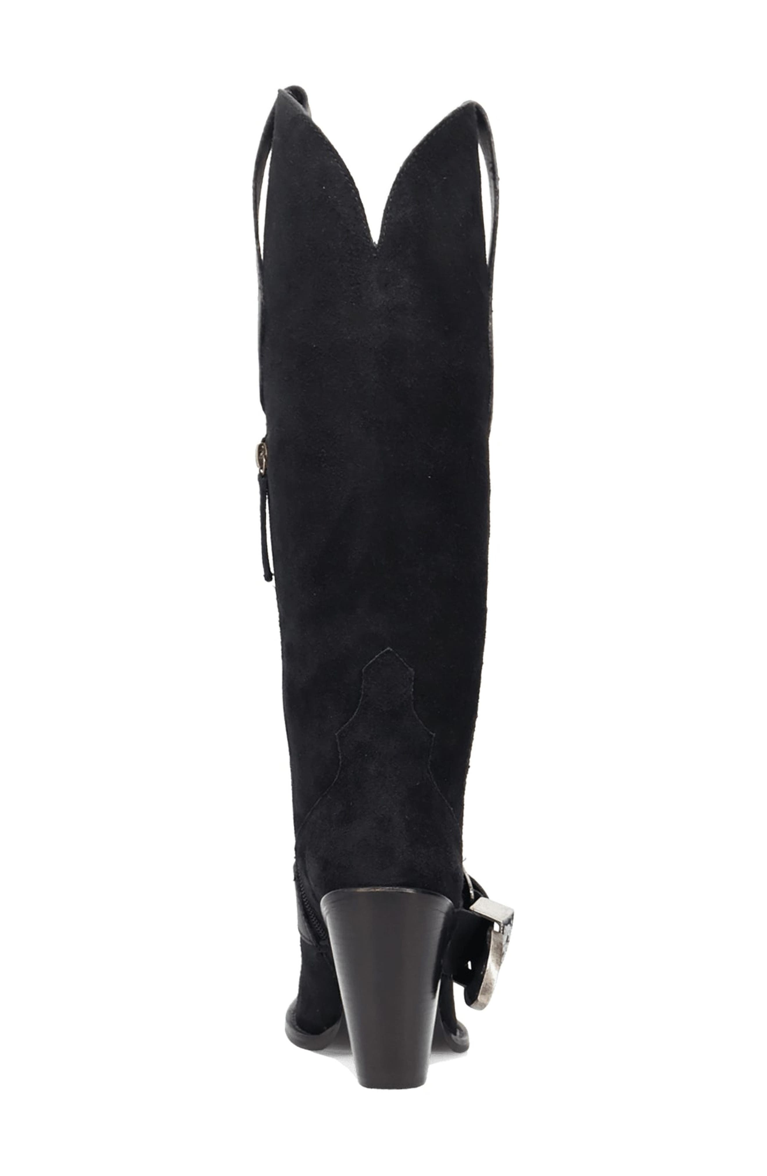 Dingo Yeehottie Over the Knee Western Boot, Alternate, color, Black