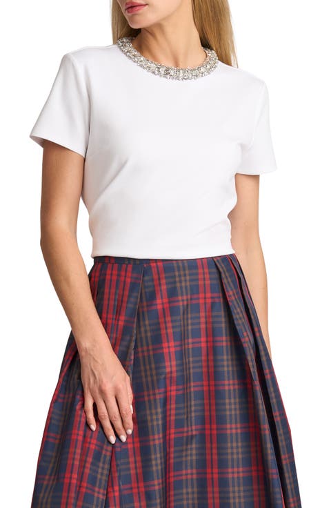 Idris Crystal Collar Tee