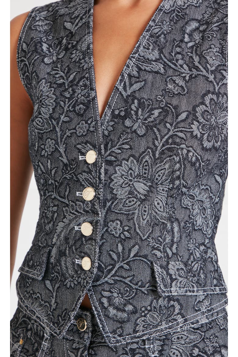 Francis Denim Waistcoat, Alternate, color, Washed Black