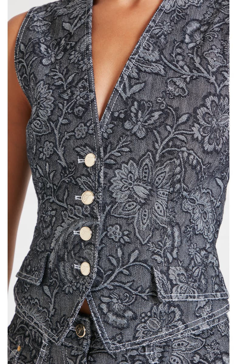 Temperley London Francis Denim Waistcoat, Alternate, color, Washed Black