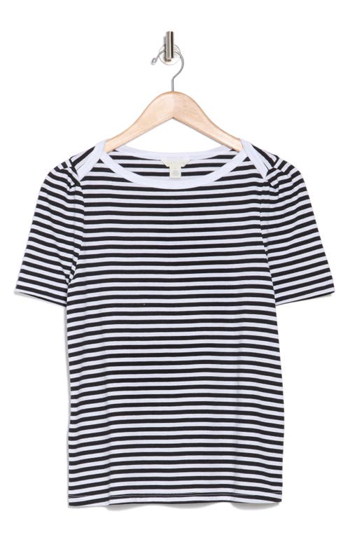 Shop Caslon ® Stripe Envelope Neck Knit Top In Black- White Brooke Stripe