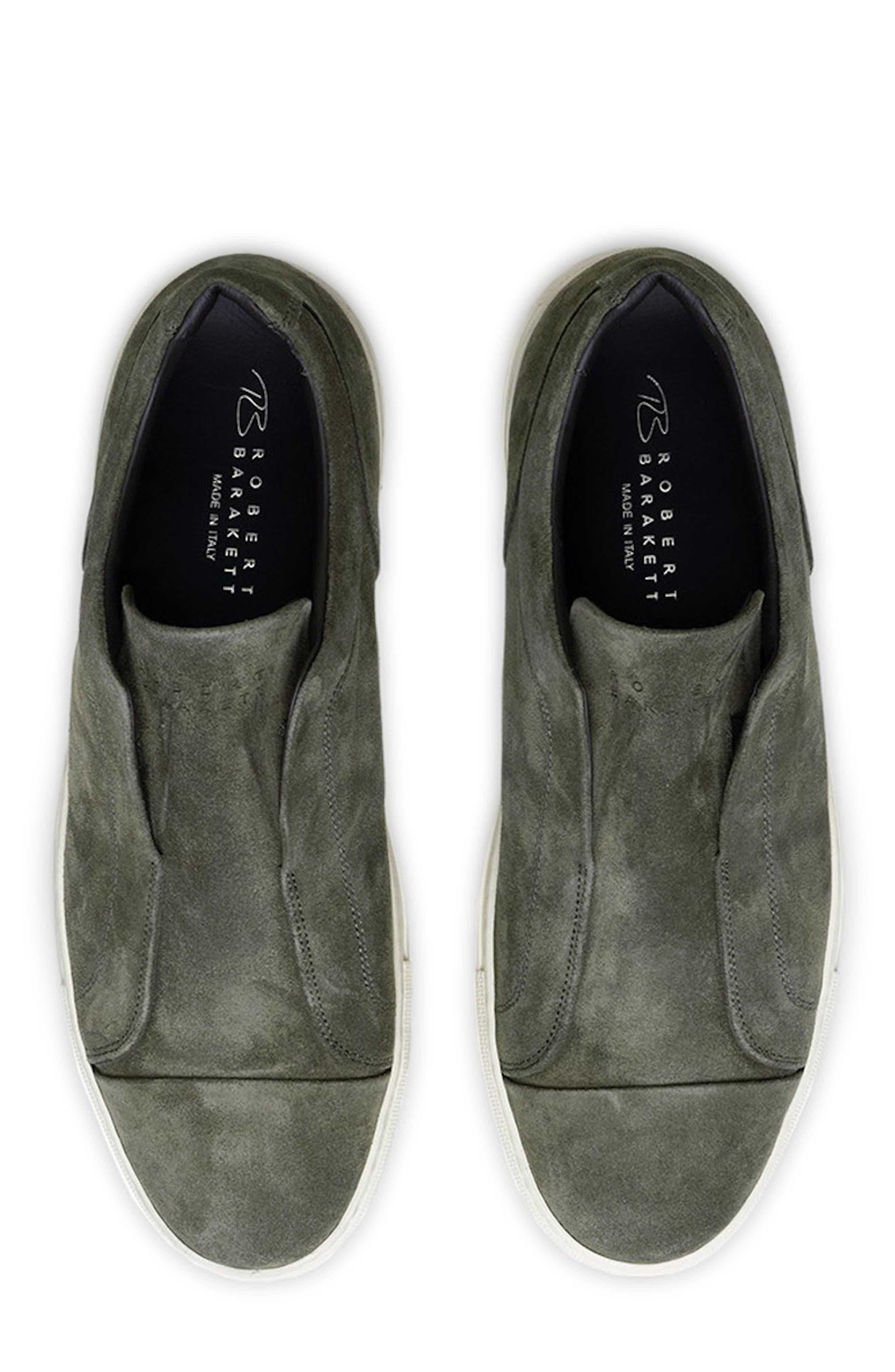 Catro Laceless Suede Slip-On Sneaker, Alternate, color, OLIVE