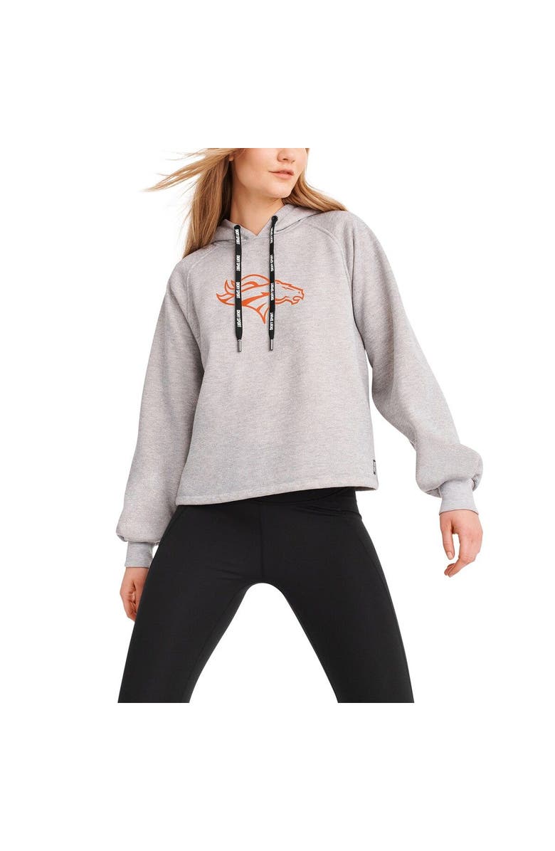 DKNY SPORT Women's DKNY Sport Heather Gray Denver Broncos Debbie Dolman Raglan Pullover Hoodie, Main, color, Heather Gray