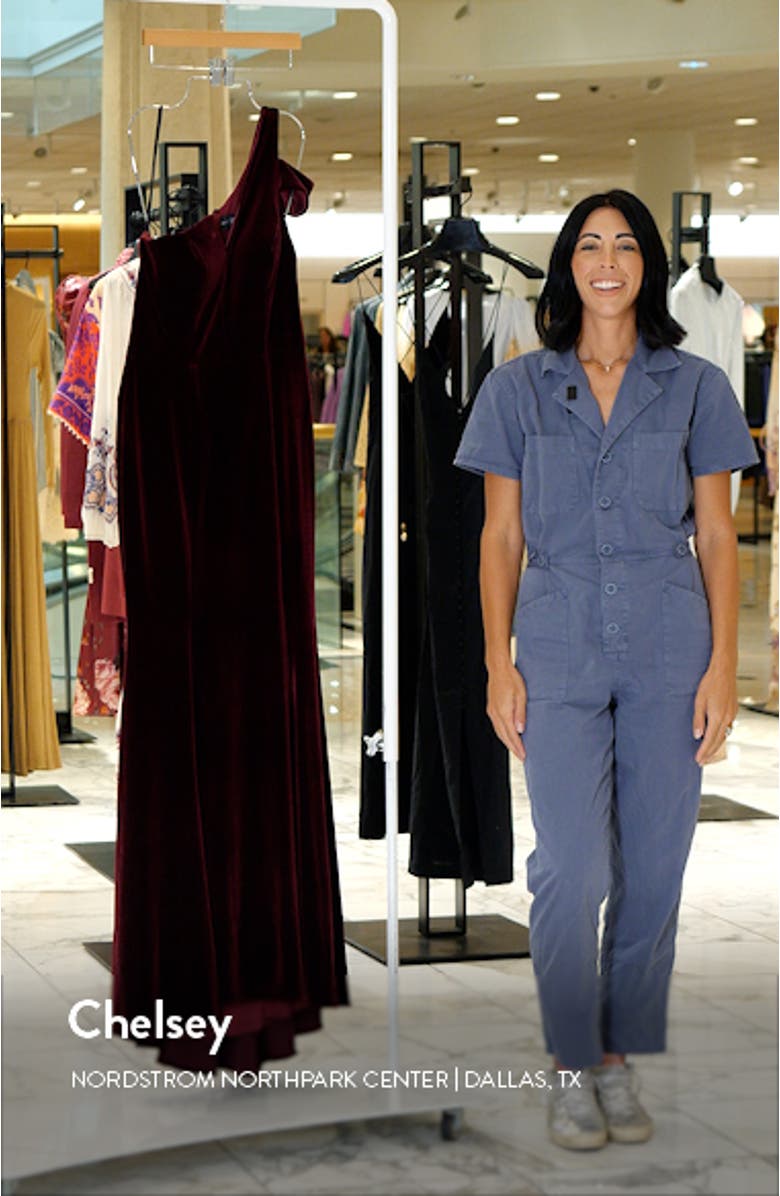 One-Shoulder Velvet Mermaid Gown, sales video thumbnail