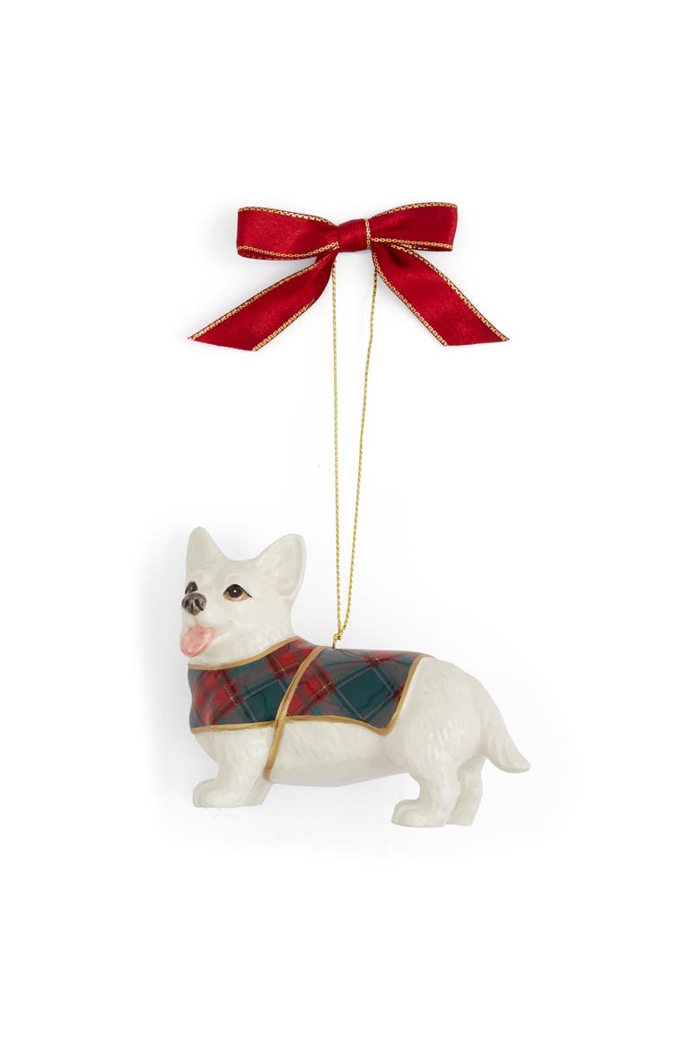 Christmas Tree Tartan Corgi Ornament 3", Alternate, color, Multi