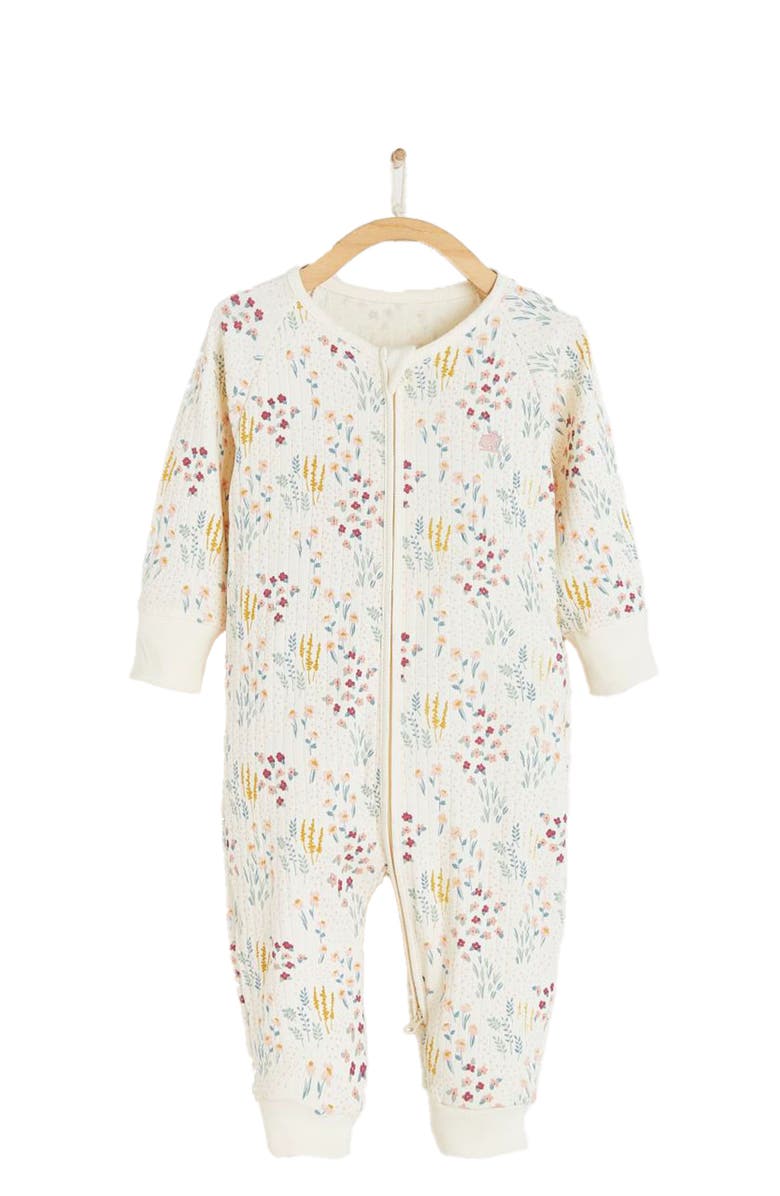 Babycottons Premium Cotton Chloe One-Piece Zip Pajamas For Infant, Main, color, 