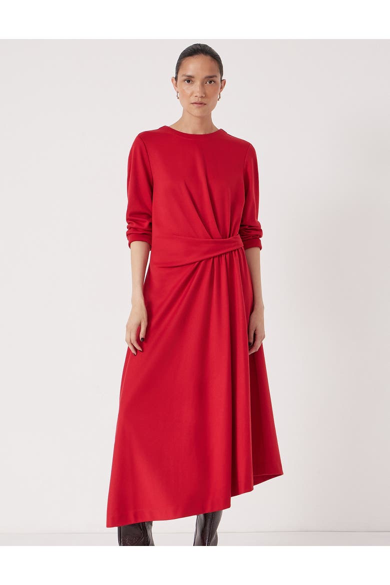 Asymmetric Hem Jersey Dress, Main, color, Scarlet Red