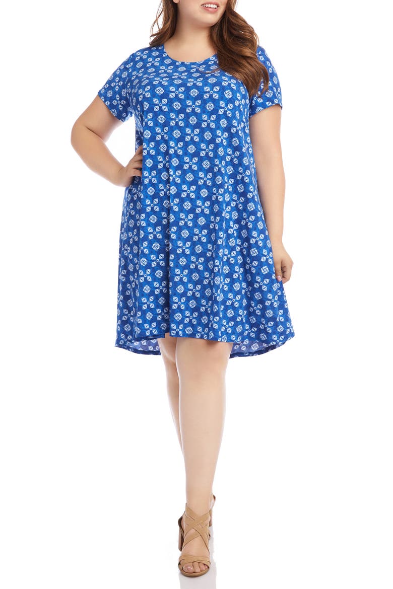 Maggie Tile Print Trapeze Dress, Main, color, PRINT