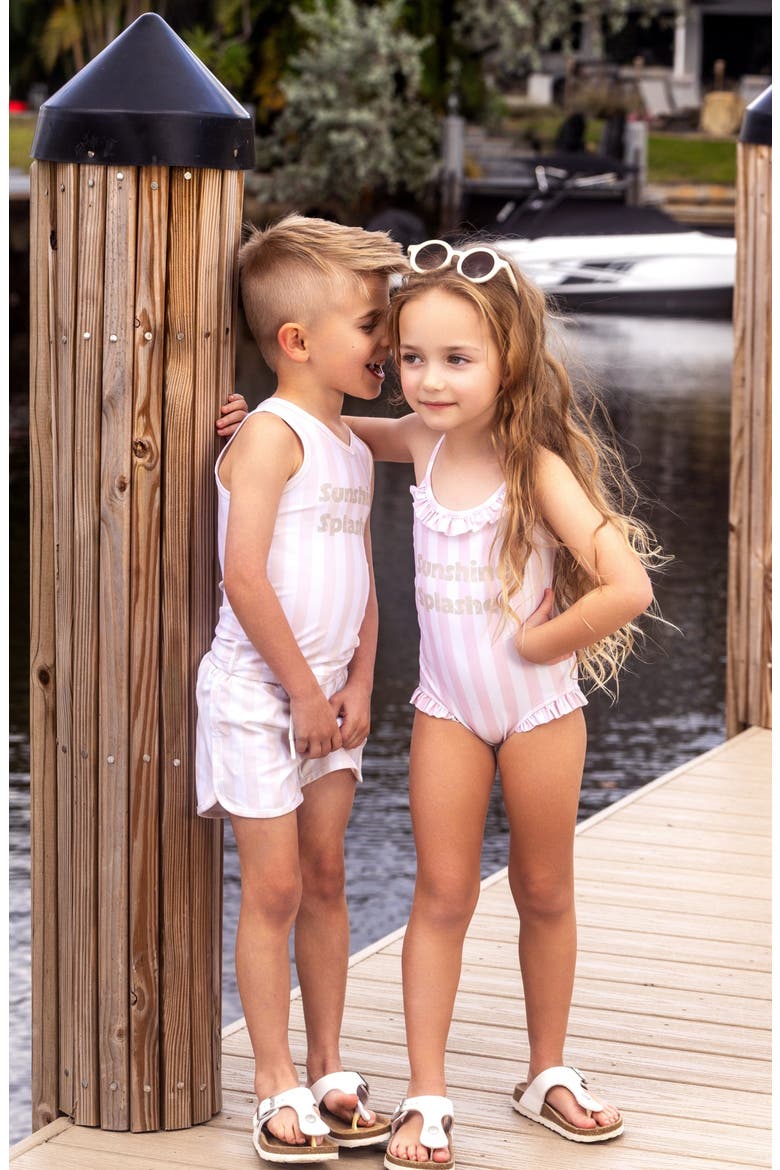 Sunshine Splasher One Piece, Alternate, color, Tan