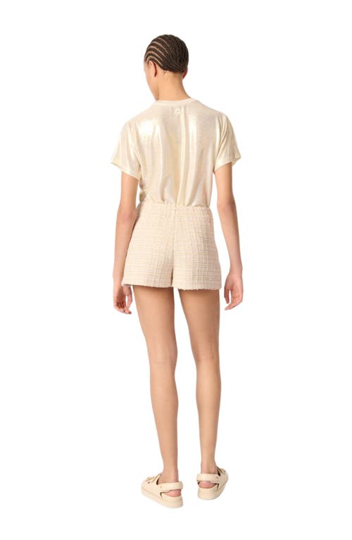 Shop Maje Layered Tweed Skort In Beige