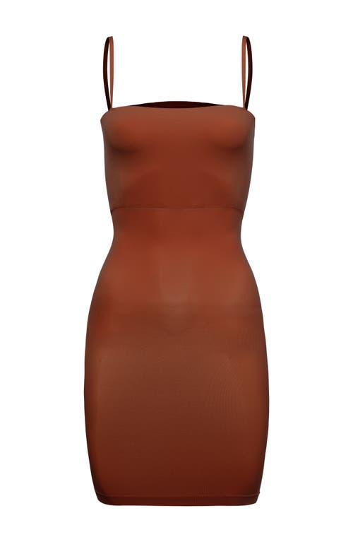 Noodyskin Seamless Forming Straps Dress In Brown