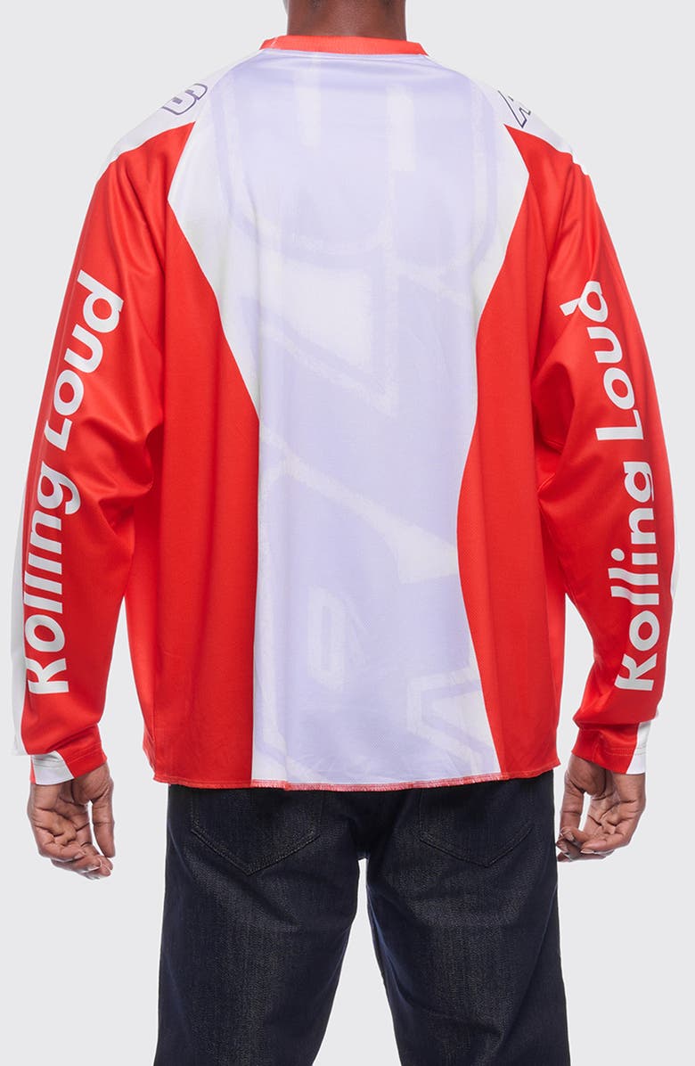 Rolling Loud RL Sport Oversize Moto Jersey, Alternate, color, Red