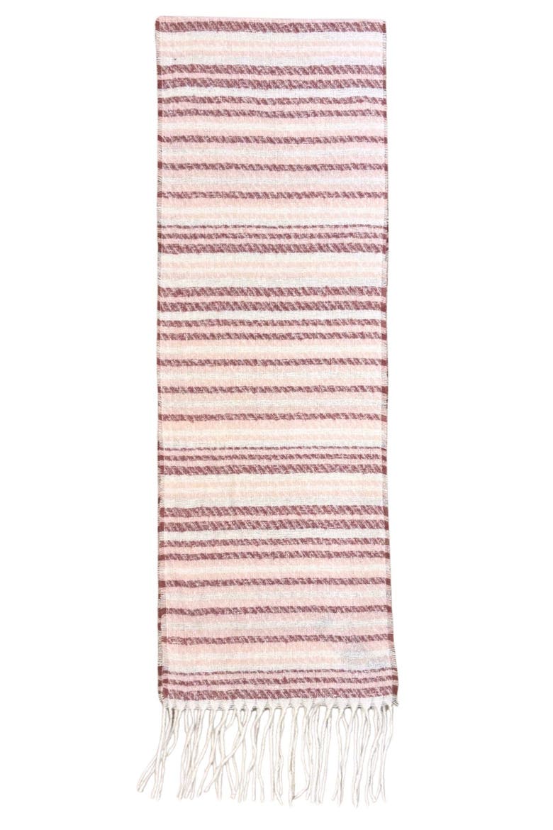 Striped Tassel Scarf, Alternate, color, PINK