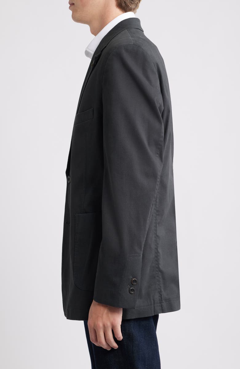 Johnston & Murphy Black Microprint Stretch Cotton Sport Coat, Alternate, color, Black