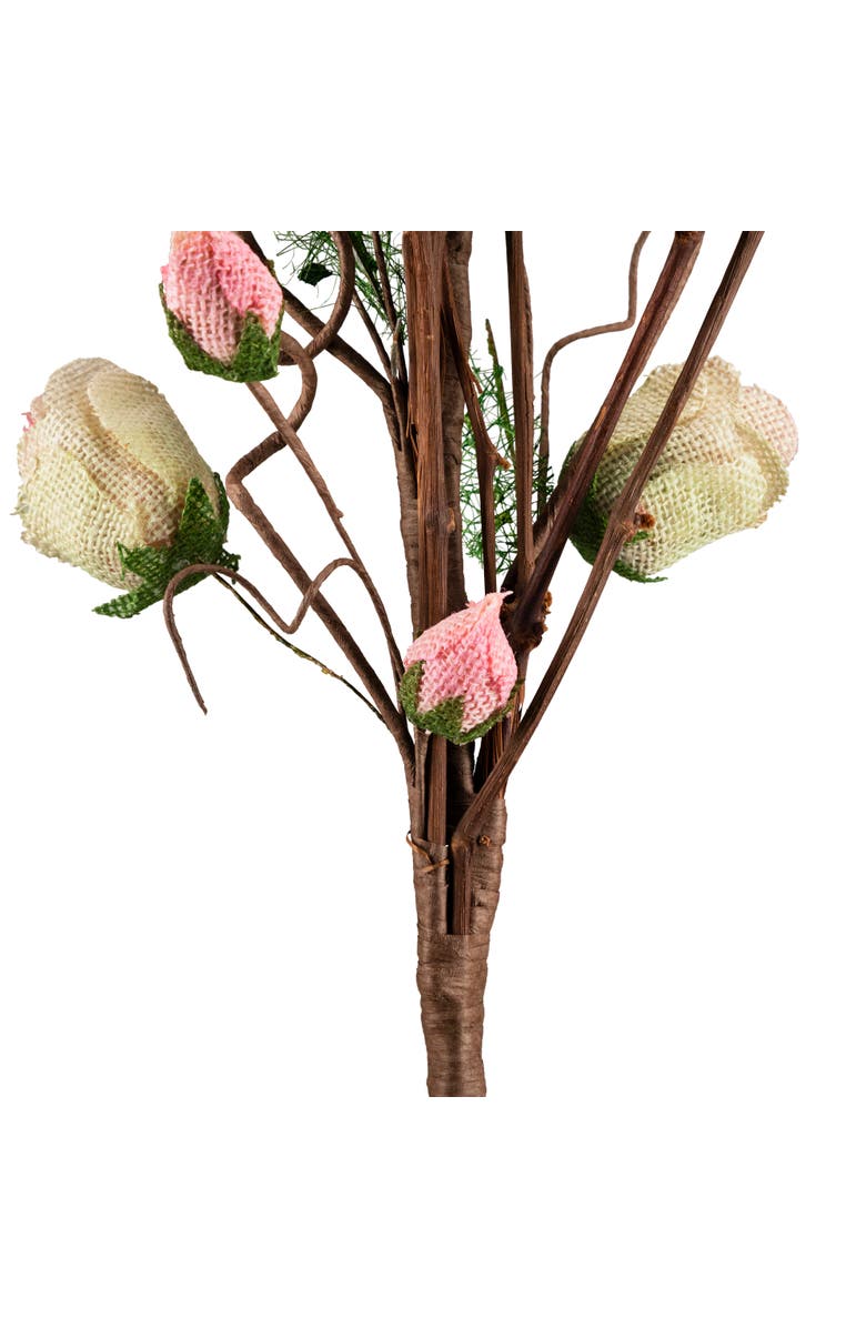 Northlight 33" Cream White and Pink Artificial Spring Floral Pick, Alternate, color, White